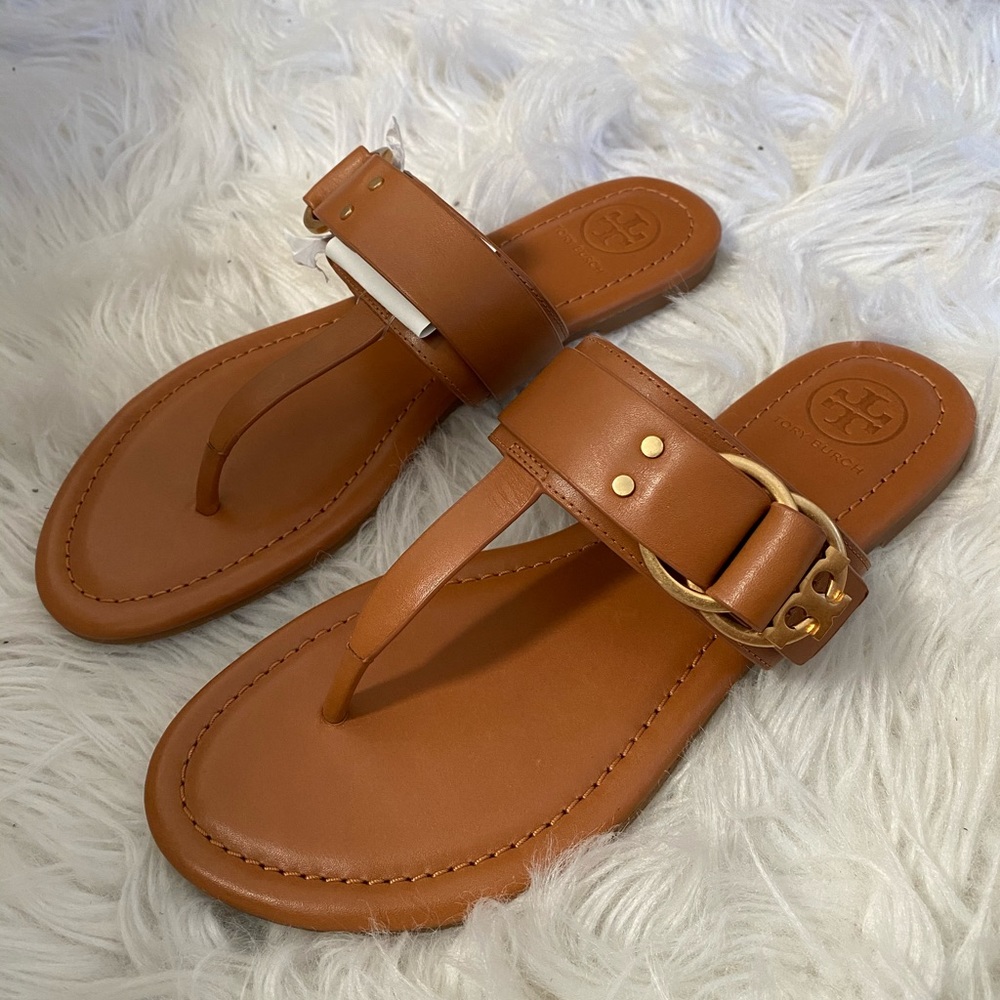 New Tory Burch Marsden Flat Thong Sandal - Tan